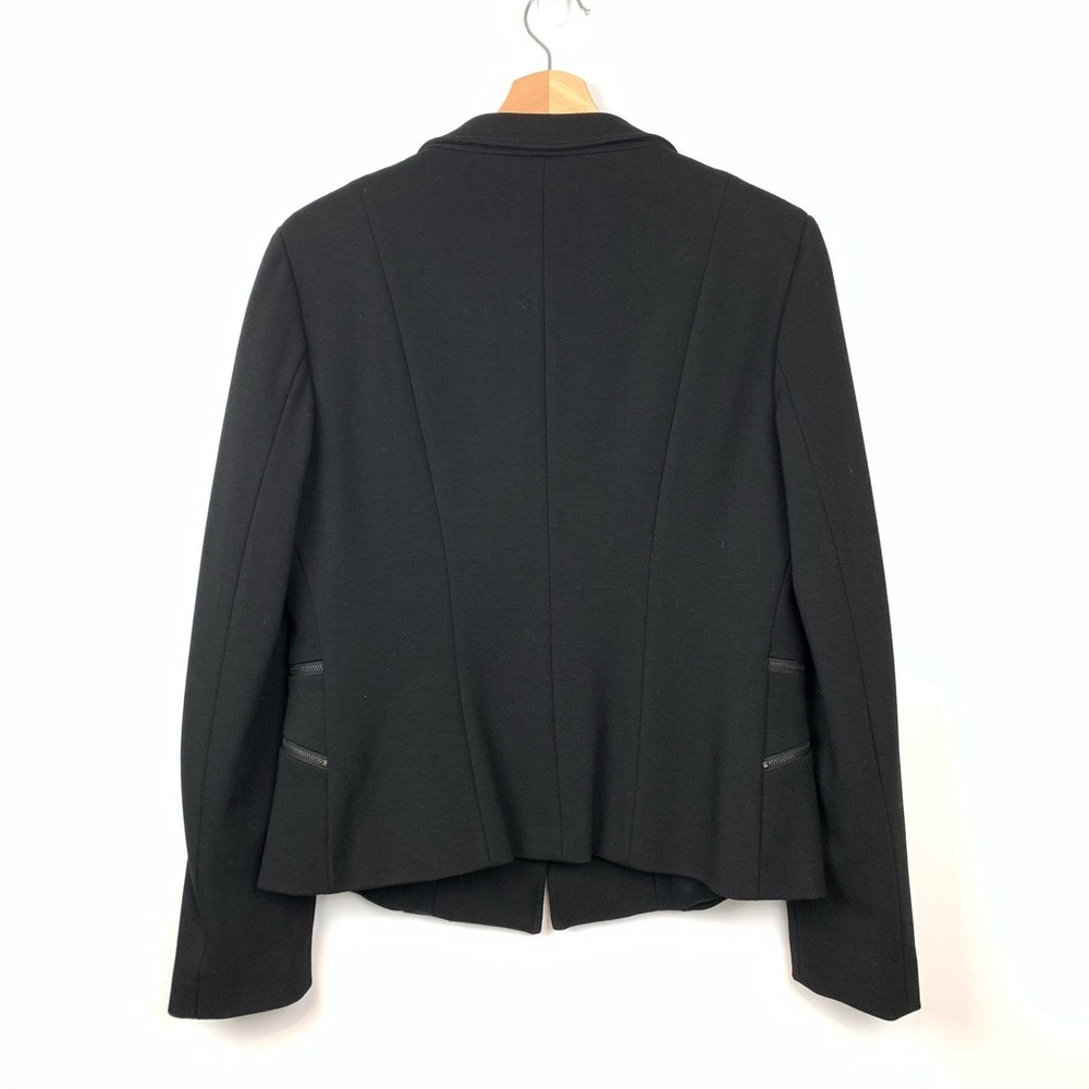 Marella Blazer Black Zip Accents Button Sz 12 Classic Elegant Office Italy - Picture 3 of 14